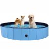 Bosonshop Foldable Pet Swimming Pool Easy to Fold Fill Empty & Clean Slip-Resistant PVC Bathing Tub Kiddie Pool