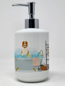 Central Asian Shepherd Dog in Bathtub Ceramic Soap Dispenser Hand Soap Dispenser Pump Bottles for Bathroom Kitchen