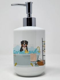 Bernese Mountain Dog Ceramic Soap Dispenser Hand Soap Dispenser Pump Bottles for Bathroom Kitchen, Empty Refillable Liquid Soap Container