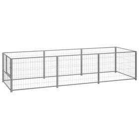 Dog Kennel Silver 32.3 ft¬≤ Steel