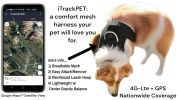 Rechargeable Mini GPS Realtime Pet Tracking Collars for Hunting Dogs Size:M