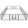 Dog Playpen 16 Panels Steel 31.5"x23.6" Black