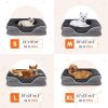 Memory Foam Pet Bed for Small Dogs & Cats with Washable Removable Cover Non-Slip Base Waterproof Liner Egg Crate Foam for Improved Sleep, grey,large