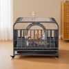 37in Heavy Duty Dog Crate, Furniture Style Dog Crate with Removable Trays and Wheels for High Anxiety Dogs