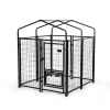 Heavy Duty Dog House, Dog Pen with Roof, Reversible Feeding Door, Stainless Steel Feeding Bowls, Dog Fence Cage for Small to Large Dogs