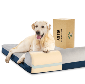 Large Dog Bed With Pillows (Color: Blue)