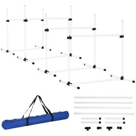 4-piece Dog Agility Training Equipment With Height-adjustable Jumping Poles (Color: White)