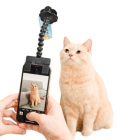 Cell Phone Pet Selfie Stick, Flexible Dog Selfie Stick Rod Cat Photo Toy Accessories (Color: Black)