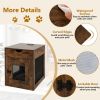 Furniture Style Dog Kennel with Drawer and Removable Dog Bed