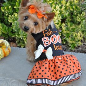 Halloween Fab-BOO-Lous Dress and Matching Leash (size: small)